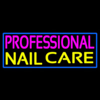 Professional Nail Care With Blue Border Neontábla