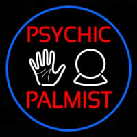 Psychic Palmist Blue Border Neontábla