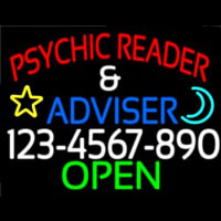 Psychic Reader And Advisor With Phone Number Open Neontábla