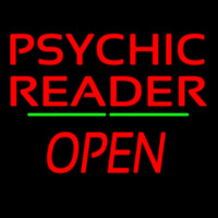 Psychic Reader Green Line Open Neontábla