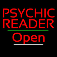 Psychic Reader Open Green Line Neontábla