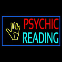 Psychic Reading Block Palm Blue Border Neontábla