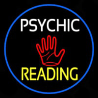 Psychic Reading Block Palm Blue Border Neontábla