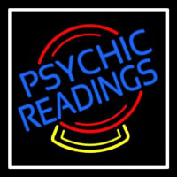 Psychic Readings Crystal White Border Neontábla