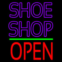 Purple Double Stroke Shoe Shop Open Neontábla