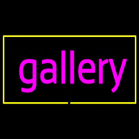 Purple Gallery Yellow Rectangle Neontábla