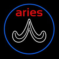 Red Aries White Aries Logo With Blue Circle Neontábla