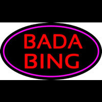 Red Bada Bing With Pink Border Club Neontábla