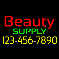 Red Beauty Supply With Phone Number Neontábla