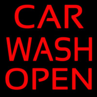 Red Car Wash Open Neontábla