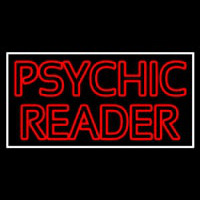 Red Double Stroke Psychic Reader White Border Neontábla