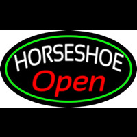 Red Horseshoe Open Neontábla