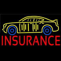 Red Insurance Yellow Car Logo Neontábla