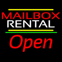 Red Mailbo  Blue Rental Open 2 Neontábla