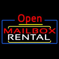 Red Mailbo  Blue Rental Open 4 Neontábla