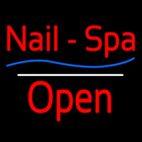 Red Nails Spa Open White Line Neontábla