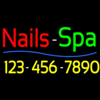 Red Nails Spa With Phone Number Neontábla