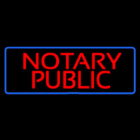 Red Notary Public Blue Border Neontábla