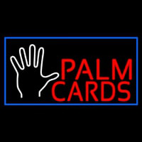 Red Palm Cards Blue Border Neontábla