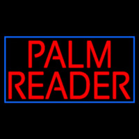 Red Palm Reader Block Blue Border Neontábla