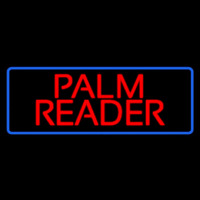 Red Palm Reader Blue Border Neontábla