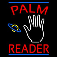 Red Palm Reader Blue Line Neontábla