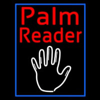 Red Palm Reader White Logo Neontábla