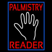 Red Palmistry Reader Blue Border Neontábla