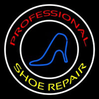 Red Professional Yellow Shoe Repair Neontábla