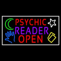 Red Psychic Purple Reader Red Open Block White Border Neontábla