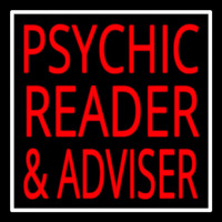 Red Psychic Reader And Advisor With Border Neontábla