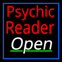 Red Psychic Reader White Open Neontábla