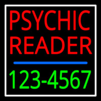 Red Psychic Reader With Green Phone Number Neontábla