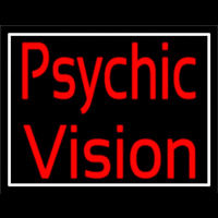 Red Psychic Vision White Border Neontábla