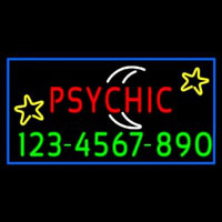 Red Psychic White Logo Phone Number Neontábla