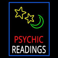 Red Psychic White Readings Blue Border Neontábla