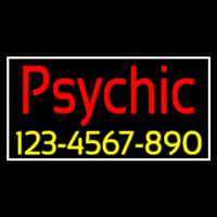 Red Psychic With Yellow Phone Number Neontábla