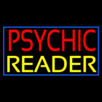 Red Psychic Yellow Reader With Border Neontábla