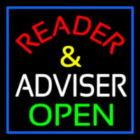 Red Reader And White Advisor Open Neontábla