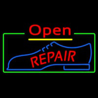 Red Repair Shoe Logo Open Neontábla