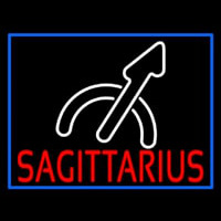 Red Sagittarius White Logo Blue Border Neontábla