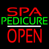 Red Spa Green Pedicure White Line Open Neontábla