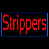 Red Strippers With Blue Border Neontábla