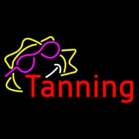 Red Tanning With Sun Logo Neontábla