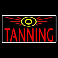 Red Tanning With Sun Logo Neontábla