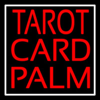 Red Tarot Card Palm And White Border Neontábla