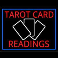 Red Tarot Cards Readings And White Border Neontábla