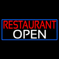 Restaurant Open With Blue Border Neontábla