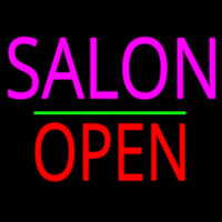 Salon Block Open Green Line Neontábla