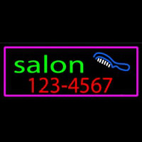 Salon With Comb And Number Neontábla